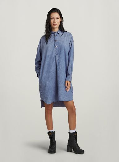 Long Sleeve Denim Shirt Dress